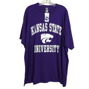 Gildan‎ heavy cotton Kansas State University Wildcats Purple T-Shirt Size 2XL